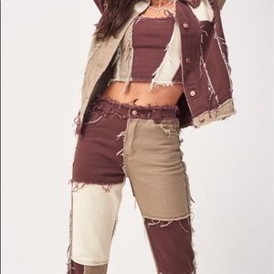 JADED LDN Brown Patchwork SET